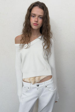 JERSEY PUNTO CUELLO PICO / Blanco - Zara фото 8