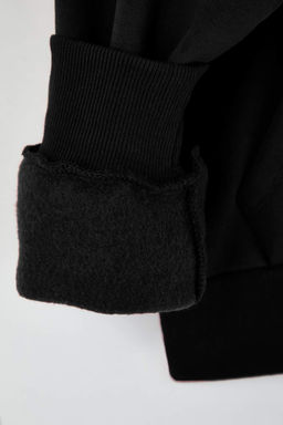 Teen Bordo Kapusonlu Kal?n Ici Polarl? Yar?m Pat Fermuarl? Cepli Orme Sweatshirt TWOAW26SW00160 - Trendyolmilla фото 11