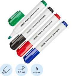 Набор маркеров для флипчартов по бумаге ATTACHE набор 4цв., 2-3мм кругл нак  фото 2