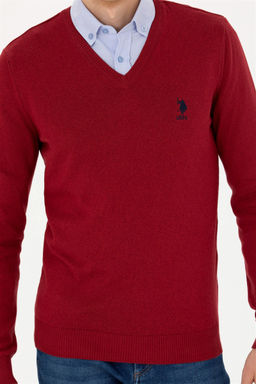 Мужской бордово-красный свитер - U.s. polo assn фото 13