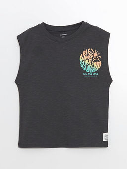 Bisiklet Yaka Bask?l? Erkek ?ocuk Atlet