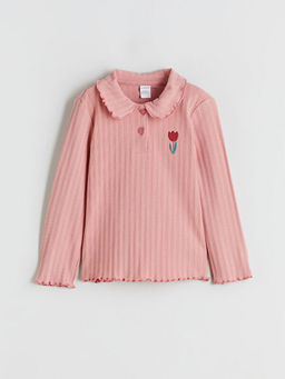 Polo Yaka ?i?ekli K?z ?ocuk Ti??rt ve Tayt