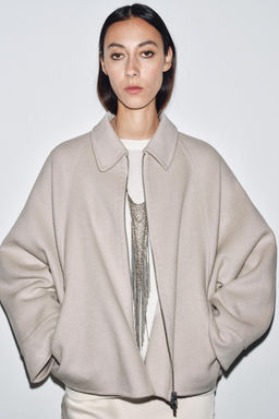 WOOL JACKET WITH ZIP ZW COLLECTION