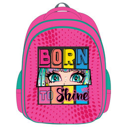 Рюкзак ArtSpace School Friend Light "Born to Shine" (Uni_17804) 35*29*12см, 2 отделения, 2 кармана, анатомическая спинка