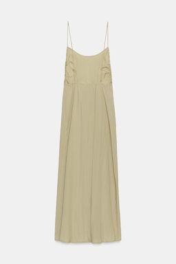VESTIDO MIDI FLUIDO ESPALDA DESCUBIERTA / Beige / Verde - Zara фото 6