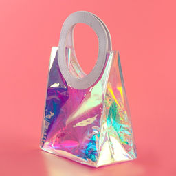 Пакет подарочный из ПВХ, белый, ирридисцентный, 20?18?10 см - UPAK LAND фото 4