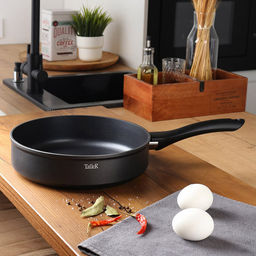 Сковорода с антипригарным покрытием д26см Flavour h7см, дно s4,5мм, глубокая, кованный алюминий, бакелитовая ручка, TalleR (Китай) Подходит для всех видов плит, включая индукционную. - Домашняя мода фото 3