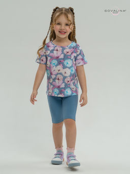 Костюм Актив лиловые одуванчики-деним - Sovalina фото 11