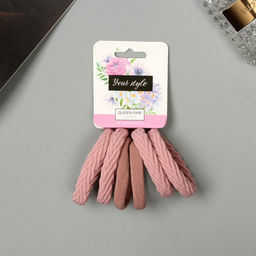 Цена за 5 шт. Резинка для волос QF «Спорт», набор 6 шт., ассорти узор, 4.5 см, МИКС