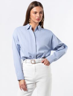 VILATTE / Прямая блузка из хлопка с добавлением ПЭ