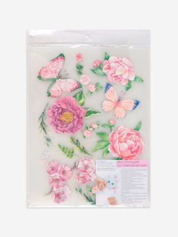 Цена за 5 шт. Термонаклейка Бабочки с цветами, 19.5?28 см, 7 дизайнов