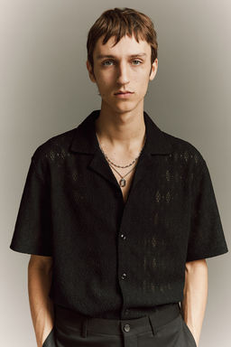 Camisa resort de encaje Regular Fit