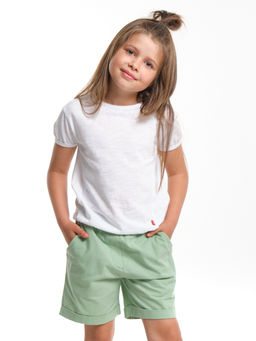 Комплект для девочки с шортами UD 6483/7936 розовый/желтый - Mini maxi фото 9