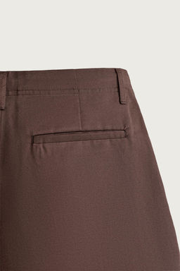 BERMUDA RELAXED FIT LINO - ALGOD?N PLIEGUES / Marr?n - Zara фото 6
