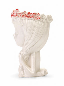 Декоративное кашпо для цветов Девушка с косой, 80 мл, 11?8?8 см, гипс, белое - Хорошие сувениры фото 5