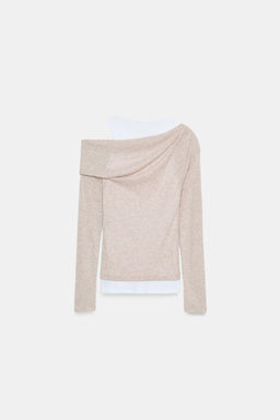 ASYMMETRIC LAYERED-EFFECT T-SHIRT - Zara фото 6