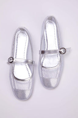 Trendyol Shoes Beyaz Fileli Yuvarlak Burun Mary Jane Kad?n Babet TAKSS24BE00000
