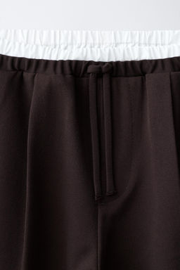 PANTAL?N WIDE LEG CINTURILLA DOBLE / Marr?n - Zara фото 3