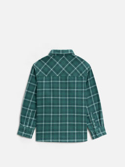 ACOOLA /Сорочка верхняя детская для мальчиков Larsen зеленая клетка фото 2