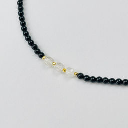 Бусы из черного Агата и Горного хрусталя 40 см +