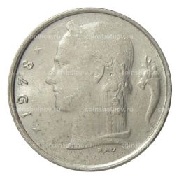 1 франк 1978 года Бельгия  Надпись на фламандском (BELGIE)