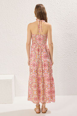 Pembe Sal Desen Dokuma Maxi Elbise TWOSS25EL00700 - Trendyolmilla фото 5