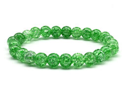 Браслет из сахарного кварца шарик 8мм цвет зеленый, 17см