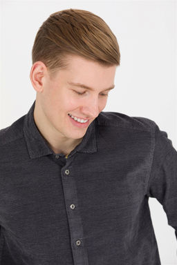 Мужская рубашка антрацитового цвета с длинным рукавом - U.s. polo assn фото 3