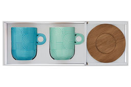 Набор кружек Радуга, мятная, морская волна, 0,35 л, 2 шт - Easy life фото 3