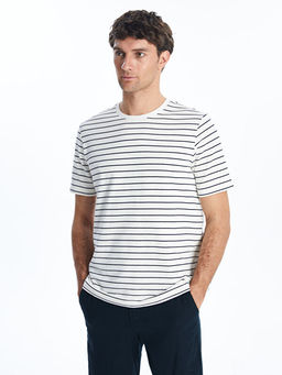 Bisiklet Yaka ?izgili Erkek Ti??rt