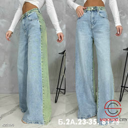 Джинсы широкие с высокой посадкой