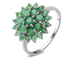 Кольцо, изумруд берилл, Ежевичка