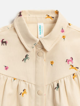 ACOOLA / Платье детское для девочек Meredit бежевый принт  фото 4