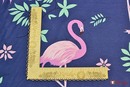 Поплин Аруба - фламинго цв.т.синий, (комп), ш.2.2м, хлопок-100%, 110гр/м.кв - Купава фото 3