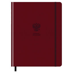 Дневник тв. об., иск. кожа 1-11 кл. "Орел. Бордовый" (D5h48_58609, BG) блинтовое тиснение, ляссе, на резинке