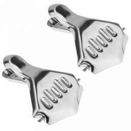 Соковыжималка для лимона из нержавеющей стали, 6,6х8х3,5см, ручная, 2 штуки, в блистере (Китай)