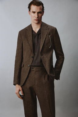 BLAZER TRAJE 100% LINO / Marr?n oscuro - Zara фото 5