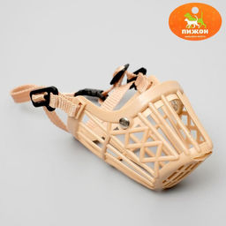 Намордник пластиковый № 2, ОМ 20 см, ДН 6 см, ОШ 38-47 см, вес питомца 5 кг