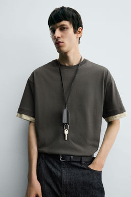 CONTRAST SLEEVE T-SHIRT - Zara фото 5