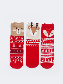 Y?lba?? Temal? K?z ?ocuk Soket ?orap 3l?