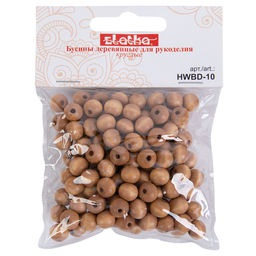 Бусина Zlatka дерево HWBD-10 10 мм 10 х 40 г тёмное дерево  фото 3