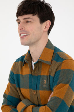 Мужская рубашка светло-коричневого цвета с длинным рукавом Неожиданная скидка в корзине - U.s. polo assn фото 2