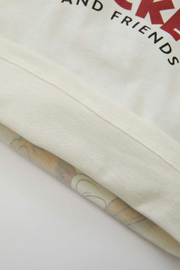 Футболка с короткими рукавами для маленьких мальчиков Disney Микки и Минни - Defacto фото 3