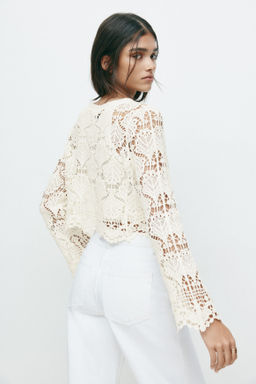 C?rdigan de algod?n efecto crochet - H&m фото 3