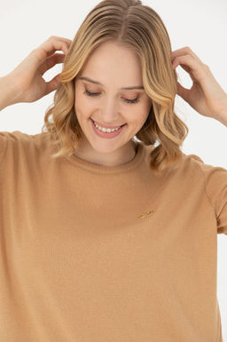 Женский базовый свитер песочного цвета - U.s. polo assn фото 16