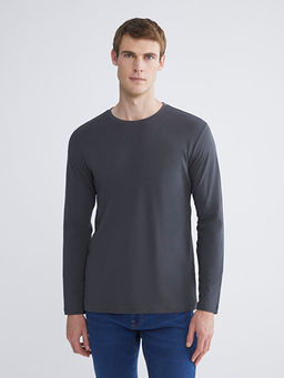 Bisiklet Yaka Uzun Kollu Erkek Ti??rt