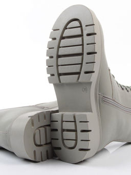 04-PAS70-3Z GRAY/GREEN Ботинки зимние женские (натуральная кожа, 100% шерсть)