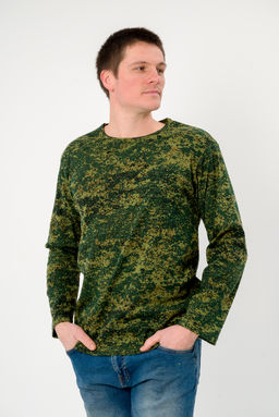 Лонгслив мужской из рибаны Пиксель