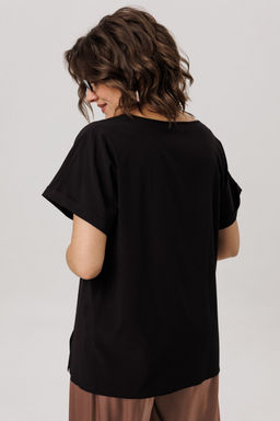 Топ ANELLI 1576 черный кофе  фото 4