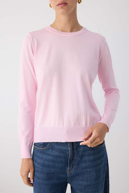 Wardrobe Essentials Pembe Merserize Gorunumlu Ince Basic Triko Kazak | TWOAW26KZ00081 - Trendyolmilla фото 3